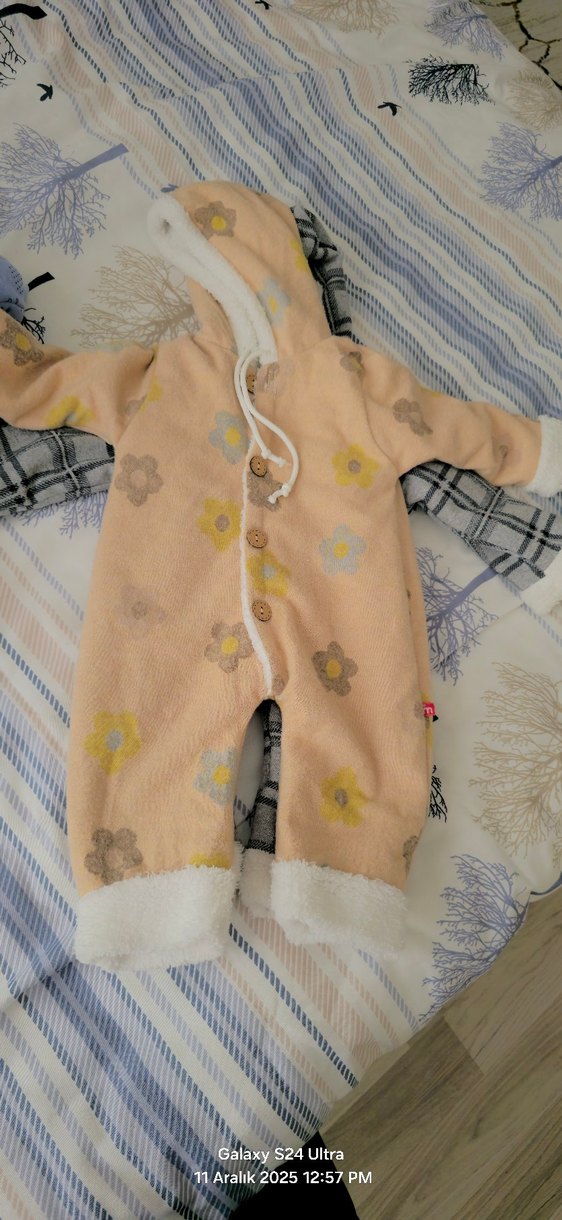 Gri Ekose Bebek Polar Tulumu 6 9 ay 9 12 ay ikisinin fiyatıdır - Görsel 3