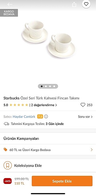 Starbucks İkili fincan takımı