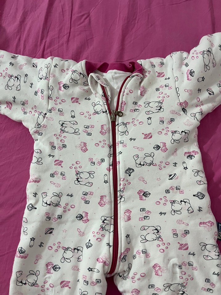 Fermuarlı Pembe Bebek Tulumu - Görsel 2