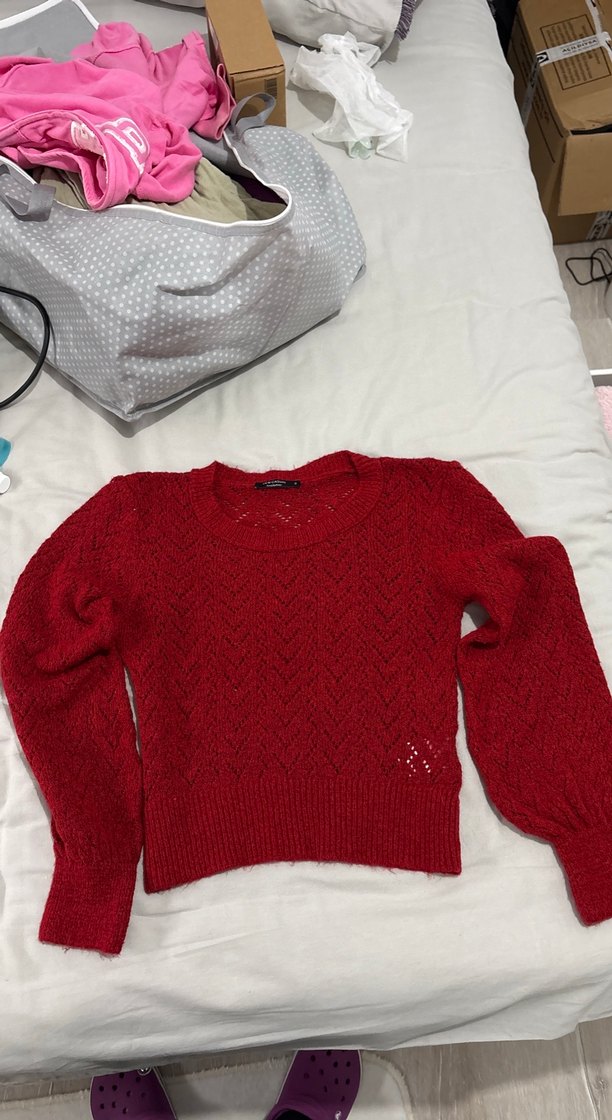 Lcw kadın kırmızı kazak - Görsel 4