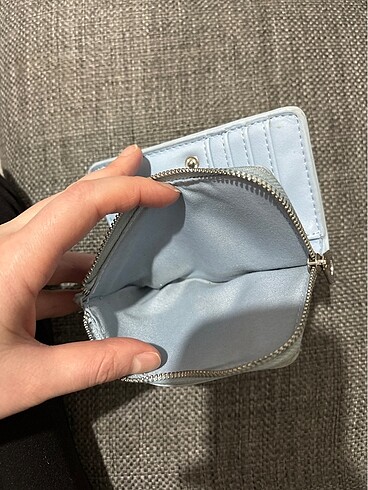 Beden mavi Renk Stradivarius yılan desenli bebe mavisi cüzdan