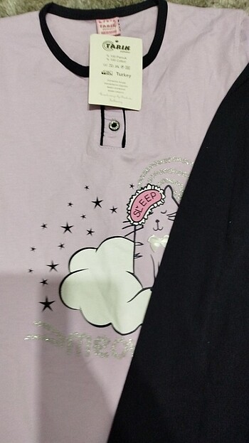 11-12 Yaş Beden mor Renk Pijama takımı