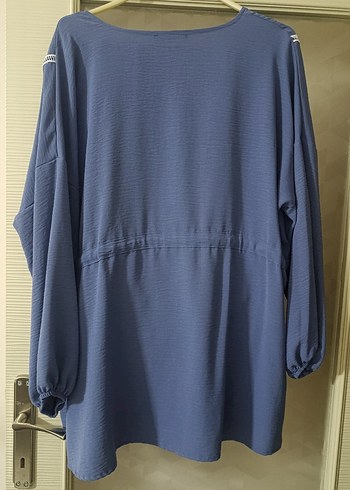 Uzun Bel Detaylı Kadın Mavi ikili Takım - Görsel 5