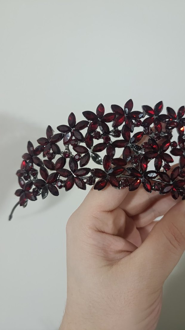 Bordo gelin tacı - Görsel 2