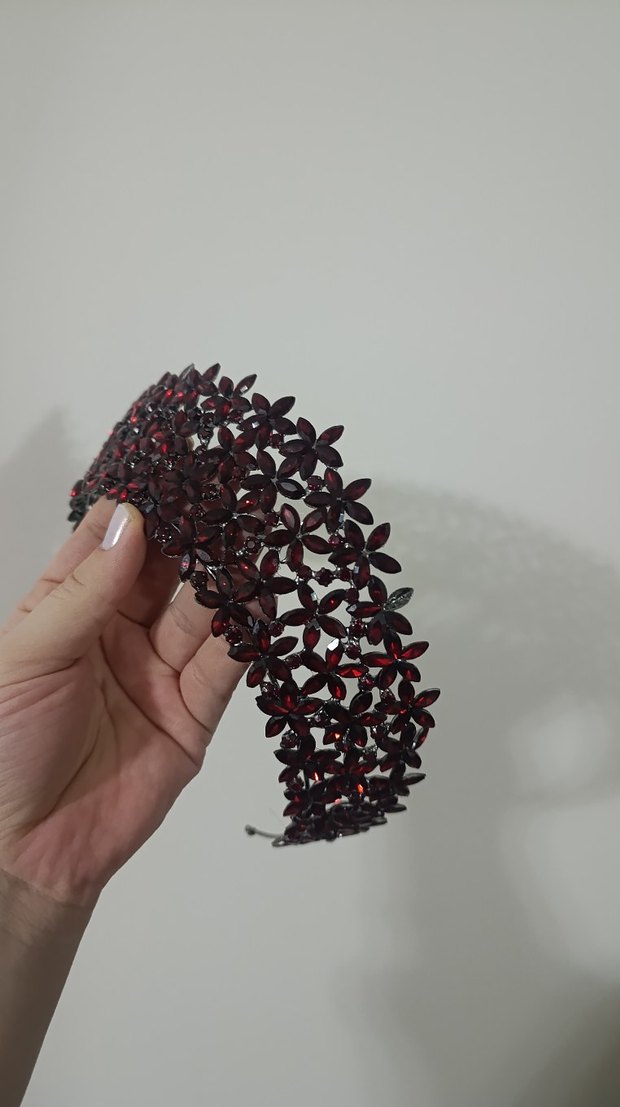 Bordo gelin tacı - Görsel 3