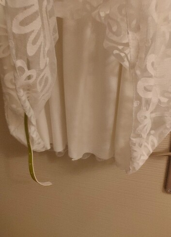 44 Beden Beyaz dantel kısa elbise