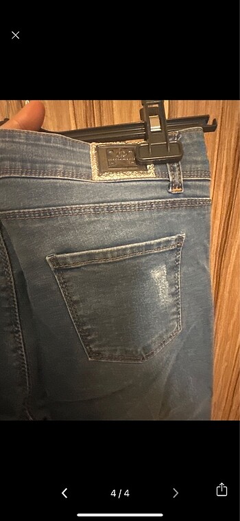 38 Beden mavi Renk Taşlı skiny mavi jeans