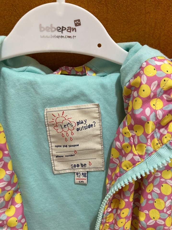 2-3 yaş kız çocuk yağmurluk kapüşonlu - Görsel 5