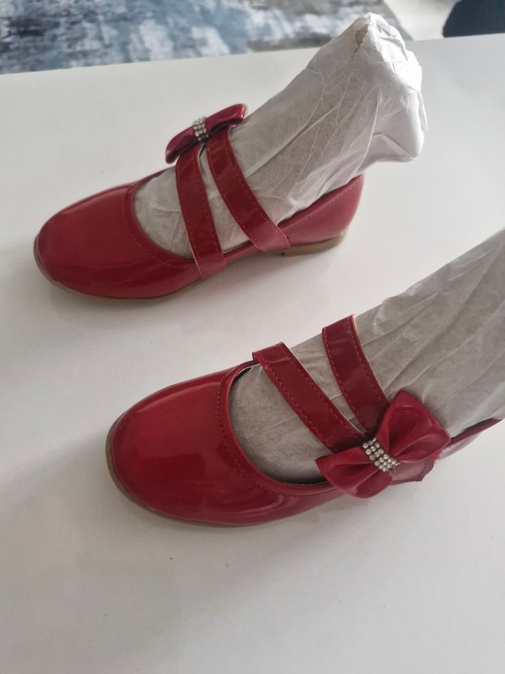 Kız Çocuk Kırmızı Tokalı Babet Ayakkabı - Görsel 3