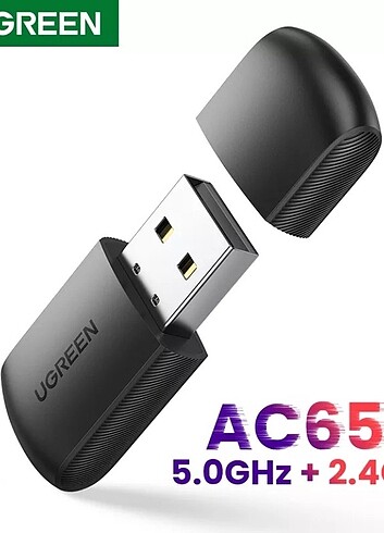 Ugreen AC650 2.4 ve 5GHz Dual Band USB WiFi Ağ Adaptörü Sıfır