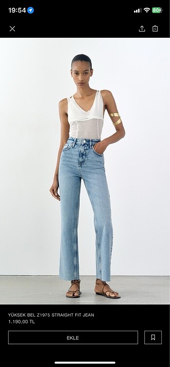 Zara Yüksek Bel Straight Fit Jean