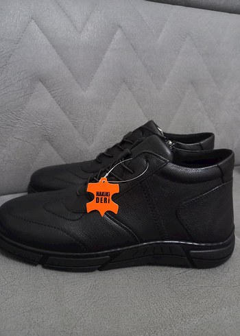 Erkek Fermuarlı Siyah deri Bot - Görsel 2