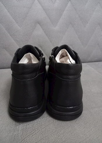 Erkek Fermuarlı Siyah deri Bot - Görsel 5