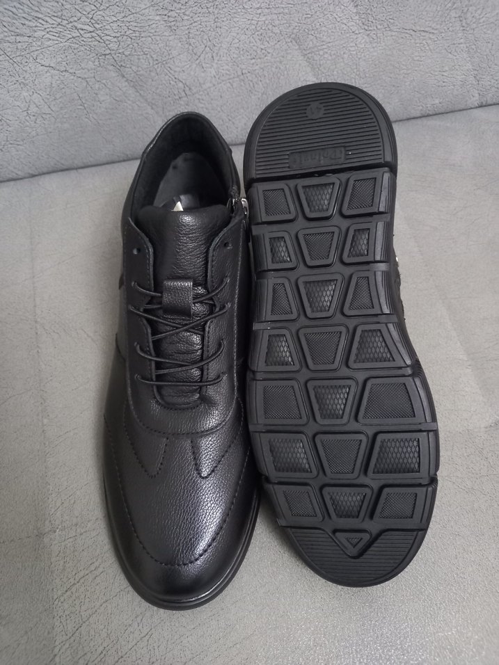 Erkek Fermuarlı Siyah deri Bot - Görsel 4