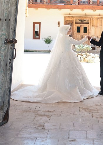 Parlak Beyaz Prenses Gelinlik - Görsel 4