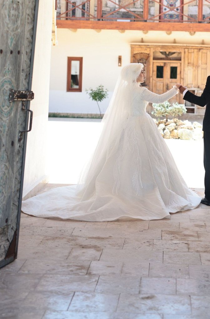 Parlak Beyaz Prenses Gelinlik - Görsel 4