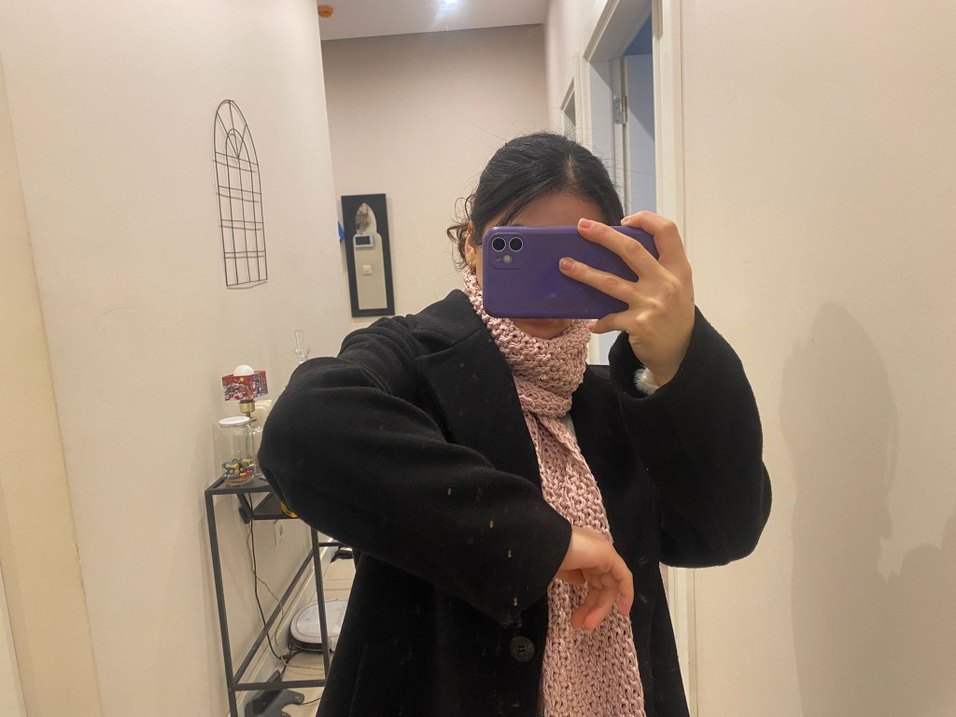 Kadın Siyah Midi Yün Kaban - Görsel 2