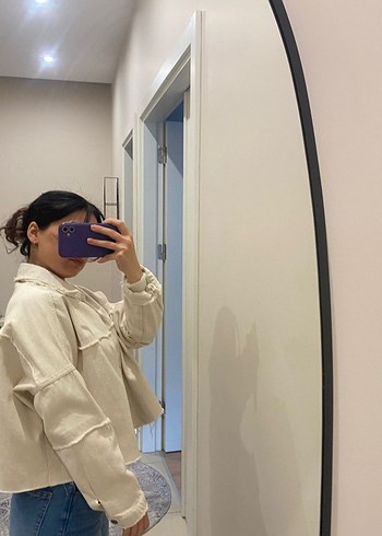 Bej Tie-Dye Kadın Denim Ceket - Görsel 3