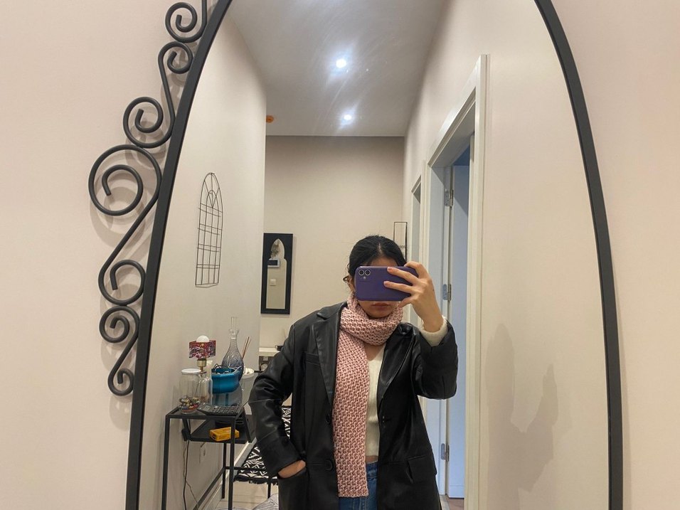 siyah  Deri Kadın Ceket Notch Yaka - Görsel 4