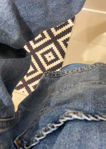 Kadın Mavi Oversize Denim Ceket - Görsel 4