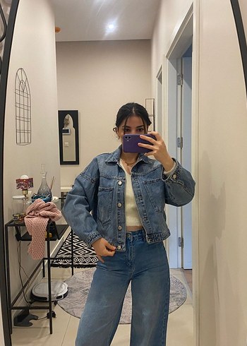 Kadın Mavi Oversize Denim Ceket - Görsel 3