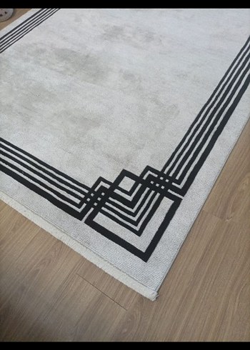 Gri Modern Desenli İpek marka bambu hali - Görsel 2