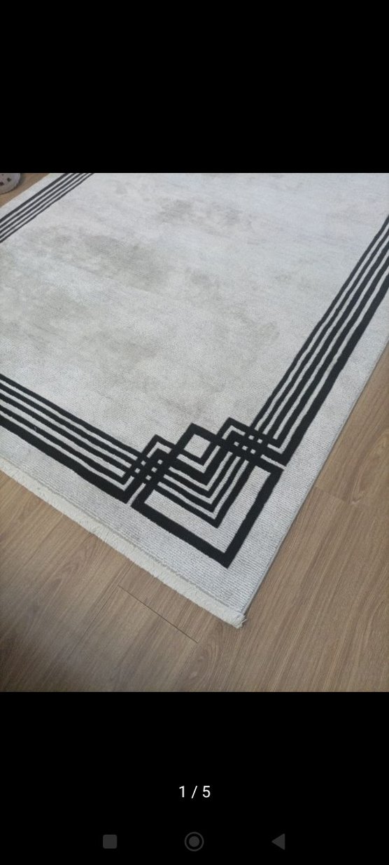 Gri Modern Desenli İpek marka bambu hali - Görsel 2