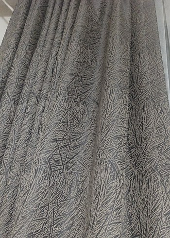 Gri Soyut Desenli Modern Perde - Görsel 2