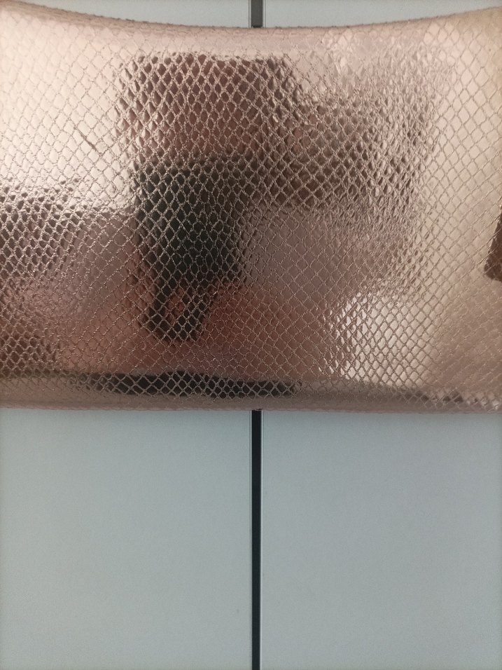 Parlak roseYılan Desenli Zincir Detaylı Kadın Çanta - Görsel 3