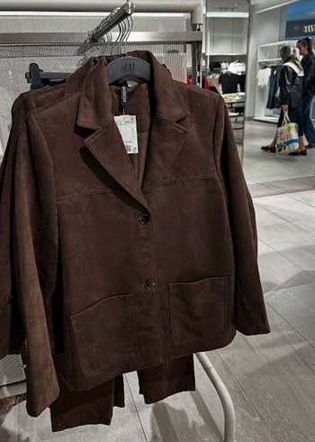 Kahverengi Kadın Süet Blazer Ceket - Görsel 3