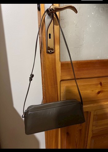 Kadın Deri Haki Omuz Çantası - Görsel 7