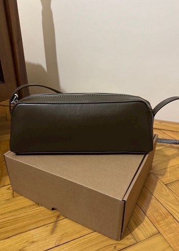 Kadın Deri Haki Omuz Çantası - Görsel 2