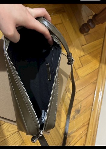 Kadın Deri Haki Omuz Çantası - Görsel 4