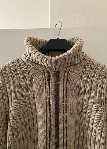 Bej Boğazlı Yün Kadın Kazak - Görsel 5