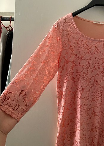 Dantel Detaylı Pembe Bohem Bluz - Görsel 2