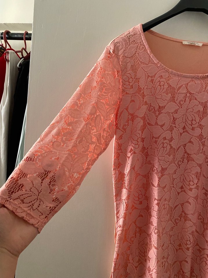 Dantel Detaylı Pembe Bohem Bluz - Görsel 2