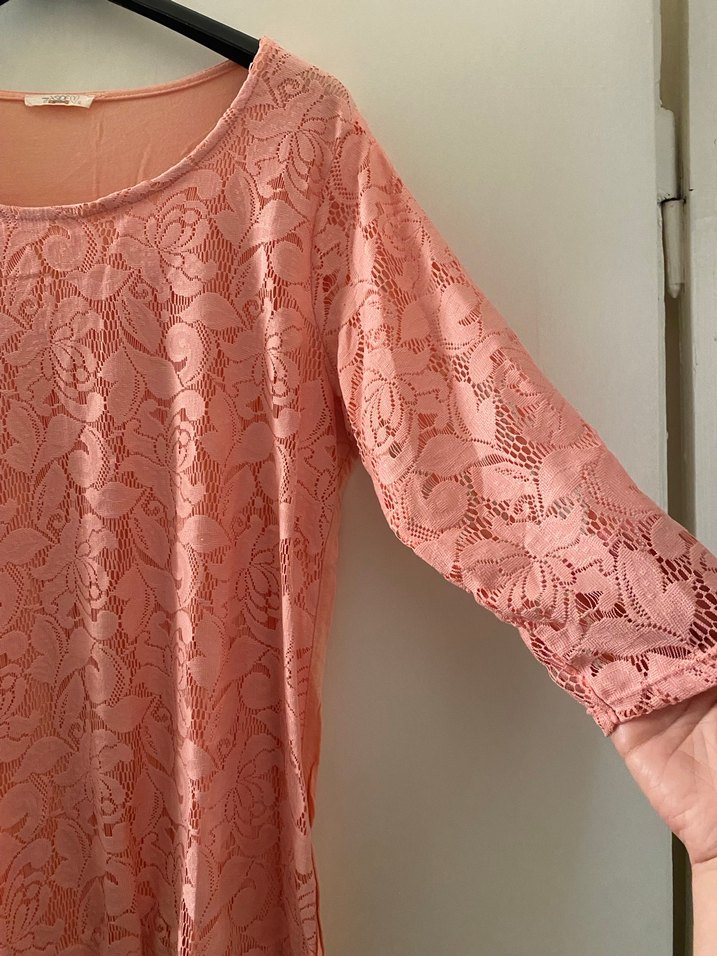 Dantel Detaylı Pembe Bohem Bluz - Görsel 3