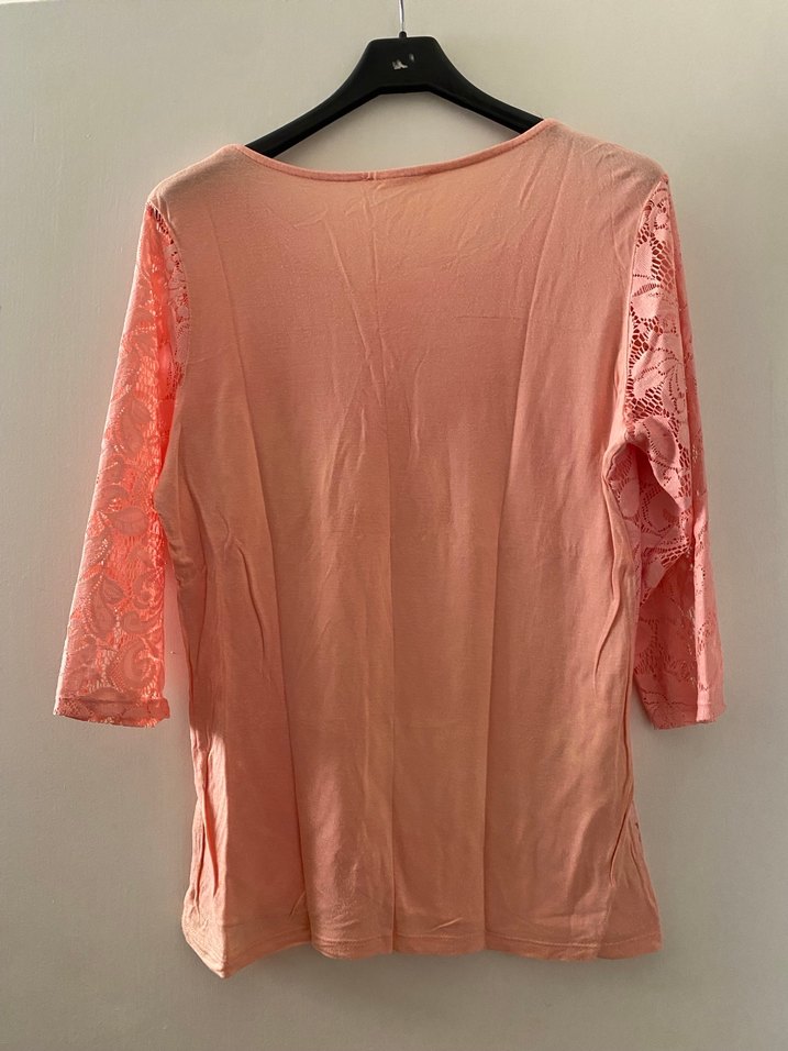 Dantel Detaylı Pembe Bohem Bluz - Görsel 5