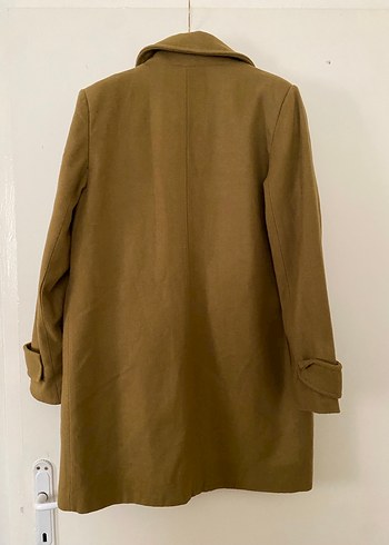 Düğmeli Bej Kaşe Midi Kadın Kaban - Görsel 10