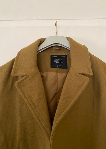 Düğmeli Bej Kaşe Midi Kadın Kaban - Görsel 6