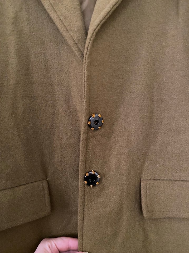 Düğmeli Bej Kaşe Midi Kadın Kaban - Görsel 5