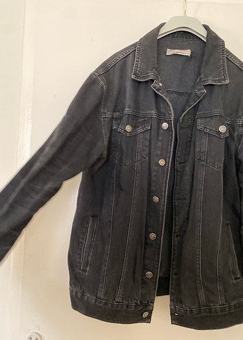 Siyah Düğmeli Kadın Kot Ceket - Görsel 3