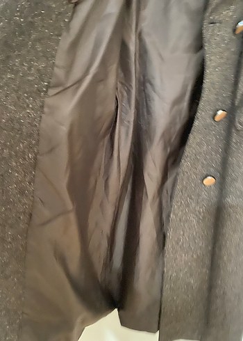 Düğmeli Kahverengi Uzun Kaban - Görsel 6