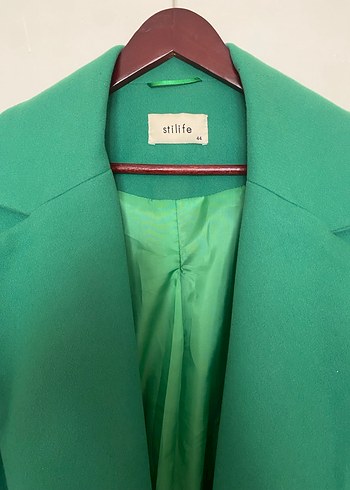 Kemerli Yeşil Kadın Uzun Kaban - Görsel 3