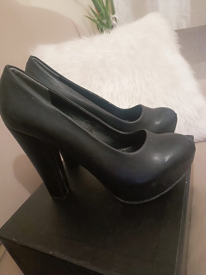 Kadın Siyah Topuklu Platform Ayakkabı - Görsel 2