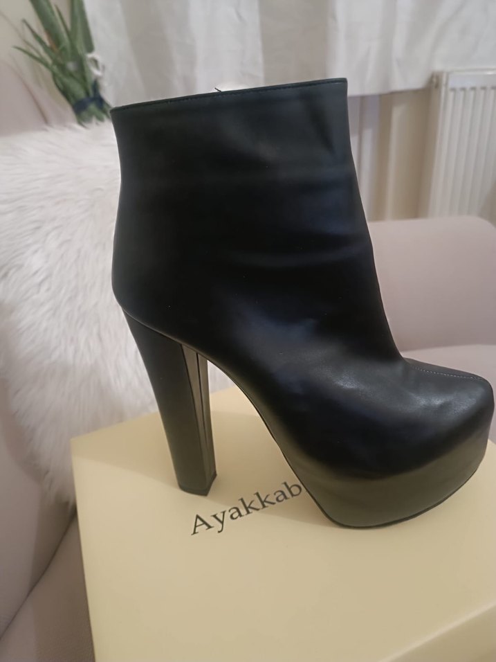 Platform Topuklu Siyah Gotik Kadın Bot - Görsel 2