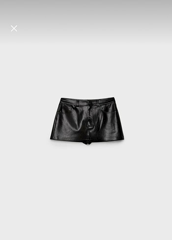 Beyaz Parlak Deri Mini Şort etek - Görsel 6