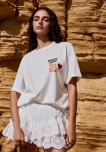 Bershka fırfırlı mini etek