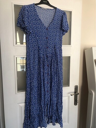 Mavi kalpli elbise - Görsel 3