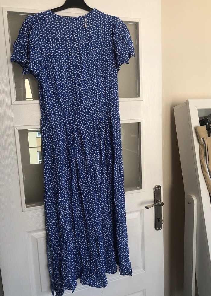 Mavi kalpli elbise - Görsel 4